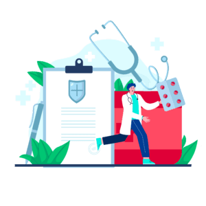 عکس یک پزشک با ملزومات لازم برای جلوگیری از شکست کلینیک