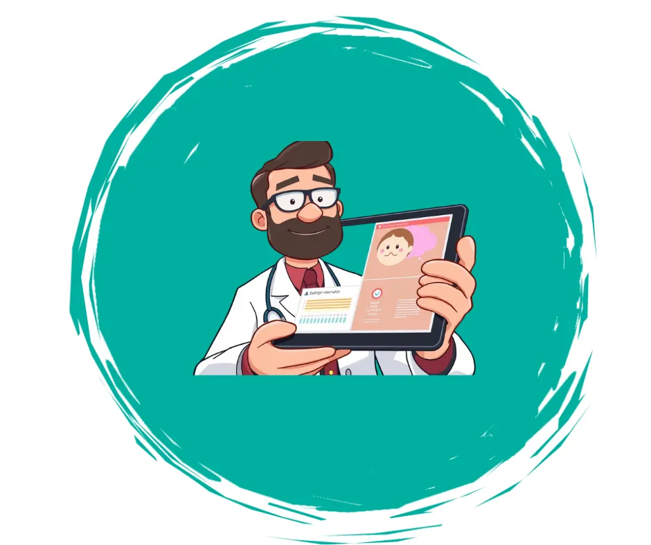 یک پزشک در حال استفاده از تبلت برای بررسی اطلاعات بیمار است.